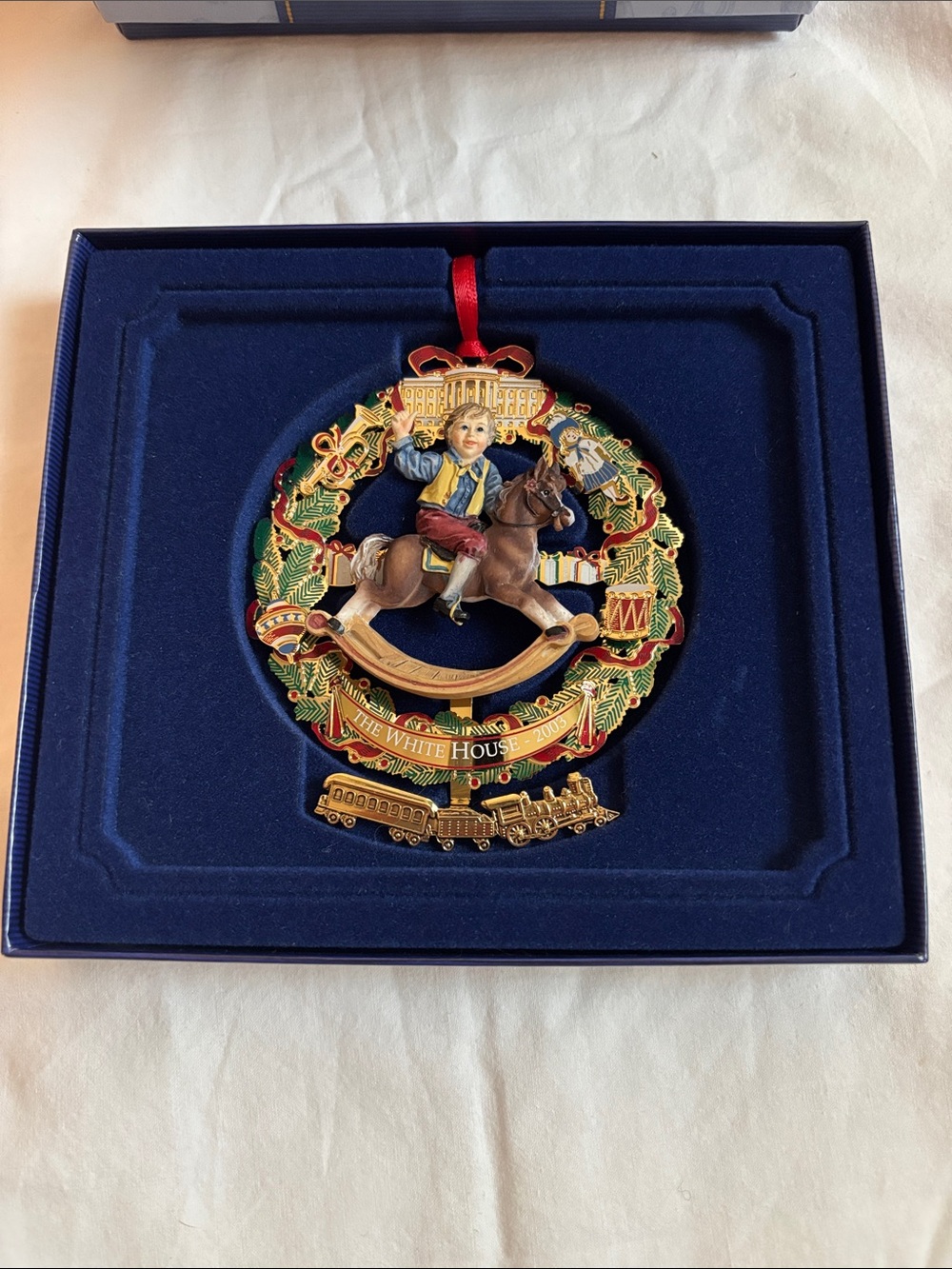 The White House 2003 Rocking Horse Holiday Ornament - Multicolor